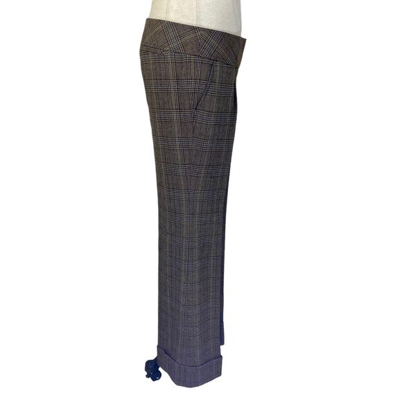 Nordstrom Halogen brown plaid  trousers, cuffed wide leg, NEW ladies size 6 - Picture 4 of 9